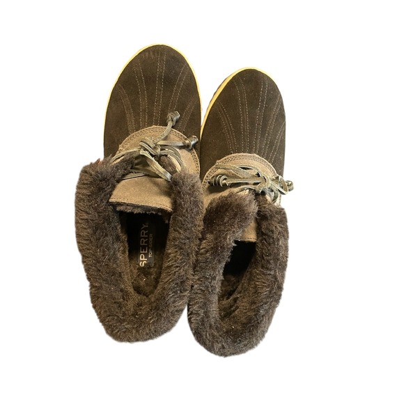 Sperry Top Sider Women's Elayna Duck Pile black suede Lined Boots Sz 10M Winter - Picture 9 of 10